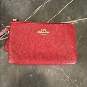 Red/white coach wristlet